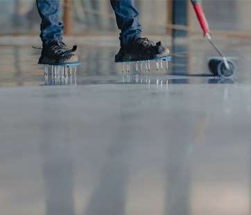 Basement epoxy floor application in Providence, RI