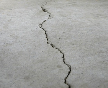 concrete floor crack in Providence, RI, basement